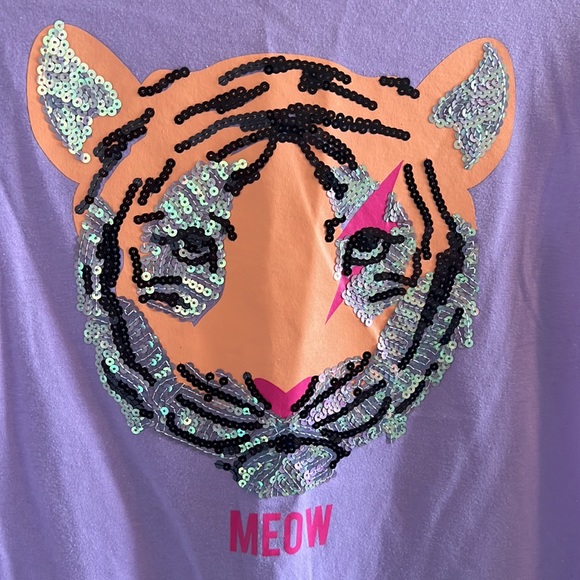 Girls purple tiger shirt - Picture 2 of 5